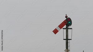 St Erth, United Kingdom - October 3, 2025: Mechanical semaphore signal used at railway