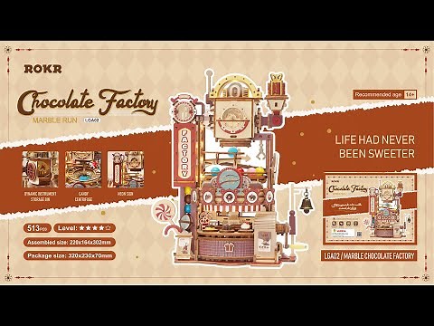 ROKR Chocolate Factory Marble Run 3D Wooden Puzzle LGA02