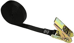 US Cargo Control Endless Ratchet Strap, 1 Inch Wide X 15 Foot Long Open End Ratchet Strap, Black Endless Ratchet Strap Tie Down with Many Uses, Perfect Small Cargo Strap with Ratchet