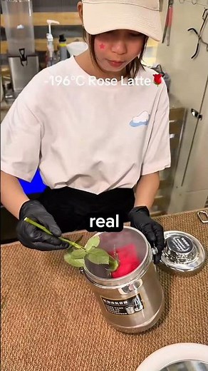 This woman serves a -196°C Rose Latte! 🌹❄️#shorts