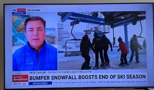 Interview this morning on Sky News Breakfast about the recent snowfalls and Season 2025. Sky News Australia Pure Brandz Peter Taylor Creative Art | Snowatch