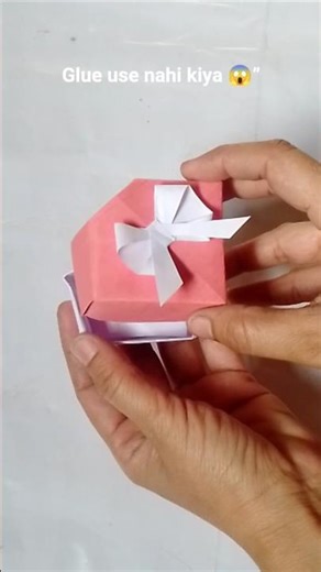 Only Paper 😳 No Glue Gift Box ❤️ #shorts