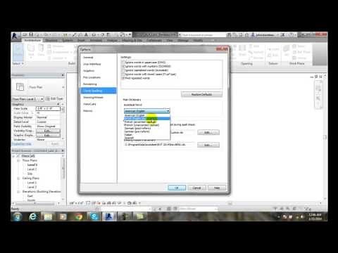 Revit 02-22 Check Spelling Tab Options