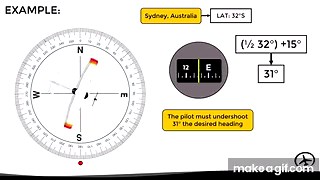 Magnetic Compass Errors: Turning on Make a GIF
