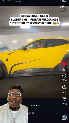 Gunna Drives $1.5M Custom 1 of 1 Ferrari Purosangue “G” Edition By KeyVany In Dubai