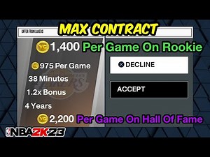 Fastest Way To Get Vc NBA 2K22 / NBA 2K23 How To Get A Max Contract (Current Gen) Read Description