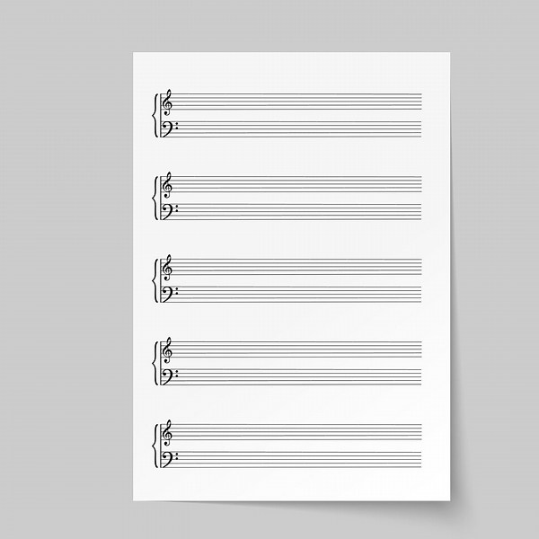 BLANK PIANO SHEET Music, Piano Manuscript Paper, Printable Blank Staff Paper, Blank Sheet Music, Music Classroom, Piano Teacher, Compose - Etsy