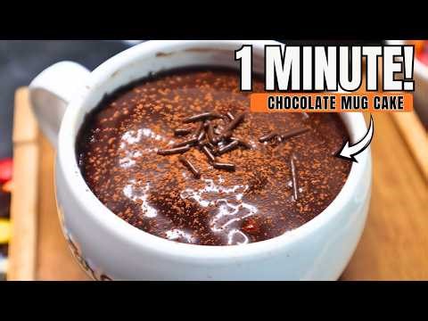 Chocolate Mug Cake in 1 Minute | Easy Microwave Chocolate Mug Cake Recipe – Soft, Gooey & Ready Fast