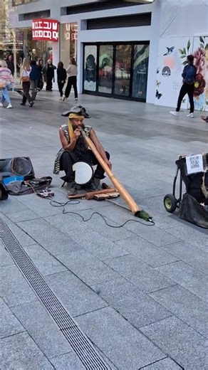 Adelaide City Randall Center Australia 🇦🇺 Great Indigenous busker didgeridoo (or yidaki)