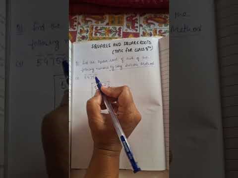 Square and Square Roots by long division method for class 8th....