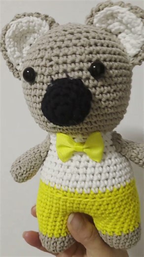 LINDO KOALA AMIGURUMI A CROCHET HECHO A MANO #crochet #tejedoras #amigurumi #hechoamano #acrochet