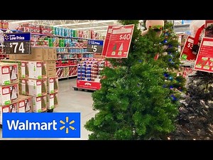 WALMART CHRISTMAS DECORATIONS CHRISTMAS TREES ORNAMENTS SHOP WITH ME SHOPPING STORE WALK THROUGH