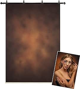Kate 5x7ft/1.5m(W) x2.2m(H) Hand Painted Backdrop Canvas Oil Painting Dark Brown Background Professional Portrait Photography Photo Backgrounds