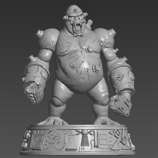 Cyborg Gorilla - Cybernetic Ape Warrior Figurine - Sci-fi Laboratory Beast 3D STL File - Etsy