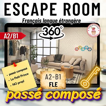 Passé Composé Escape Room – French A2 B1 Grammar Game – FLE Activity