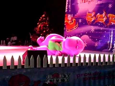 Funny Barney Falls on stage
