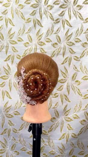 Fishtail Bun Hairstyle Tutorial ✨💖 #shorts #partyhairstyle #trending #viral