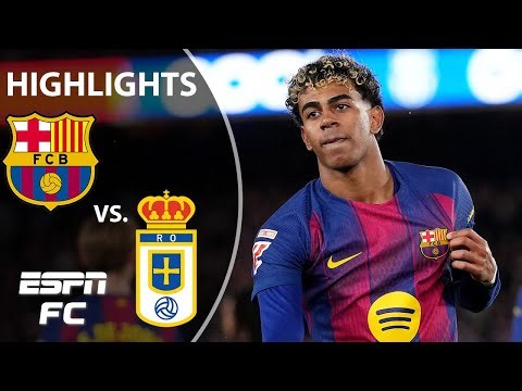 Lamine Yamal, Raphinha and Dani Olmo GOALS 💥 Barcelona vs. Real Oviedo | LALIGA Highlights | ESPN FC