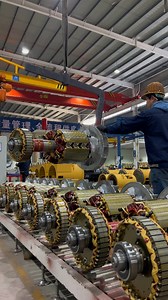 This is how we put the generator rotor into the shell. How do you do it? #generator #factory | Nianfeng Poer Generator