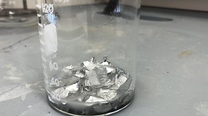 Time-lapse of Aluminum dissolving in KOH for alum lab.