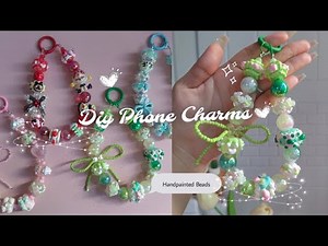 Make Phone Charms With Me ✨ DIY Hand-painted Beaded Phone Charms | Easy Tutorial ✨💖