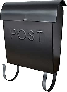 NACH Mailboxes for Outside Wall Mount, 12 x 11.2 x 4.5 inch, Black Mailbox, Waterproof Mailbox with Outdoor Newspaper Holder - The Euro Mailbox