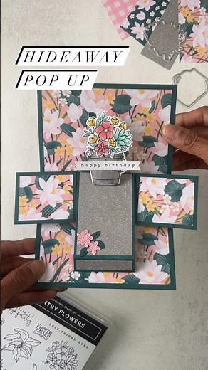 Opening The Hideaway Fun Fold Pop Up Card #popup #funfold #funfoldcard #fancyfold