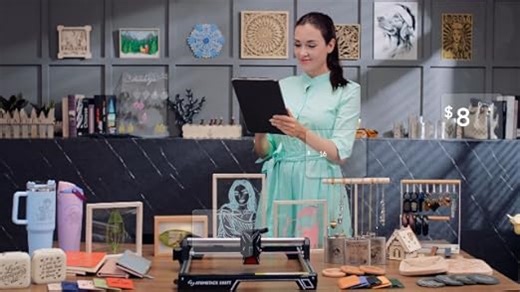 ATOMSTACK 7W Laser graviermaschine, Gravurfläche 300 × 300 mm, Swift 7W Laserschneider, 0,01 mm hochpräzise Laser Cutter für Holz und Metall, dunkles Acryl, Leder