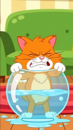 Cat Gets Head Stuck in Fishbowl 🤣 | Hilarious Cartoon Cat Animation