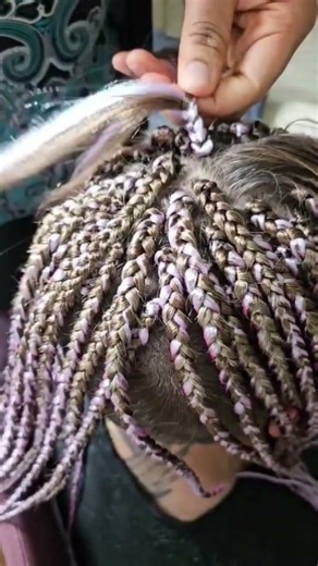 Making single braids with straight hair #viral #hairstyle #shortsfeed