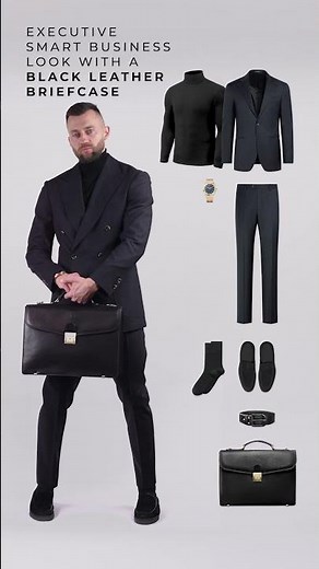Executive Men's Style Guide: Smart Business Outfit + Leather Briefcase