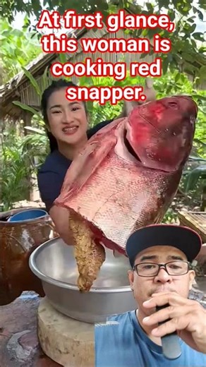 at a glance this woman is cooking red snapper #cooking #food