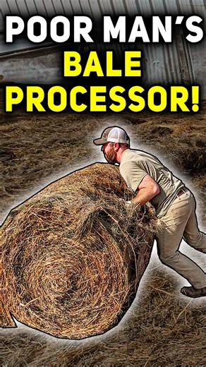 No Bale Processor... No Problem! Poor Man's Bale Processor 💪🏻#lightweight #ranchhack #farmhacks
