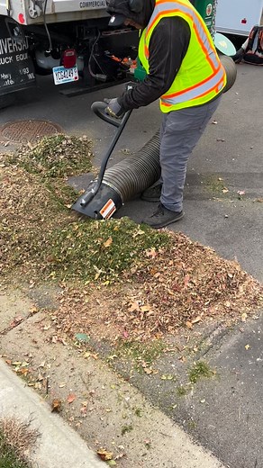 Billy Goat debris loader doing what it does best! The fun never ends with fall clean ups. | Goggins Outdoor Services