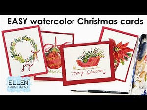 EASY & simple Watercolor Christmas Cards / Beginner tutorial