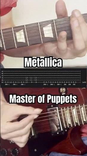 Metallica - Master of Puppets intro tutorial with palm muting