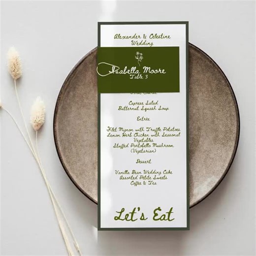 Victorian Garden Wedding Table Number, Menu & Place Card Set (DIY Printable) - Etsy