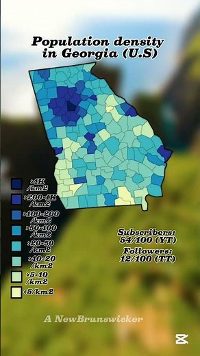 Population density of Georgia (U.S) per county