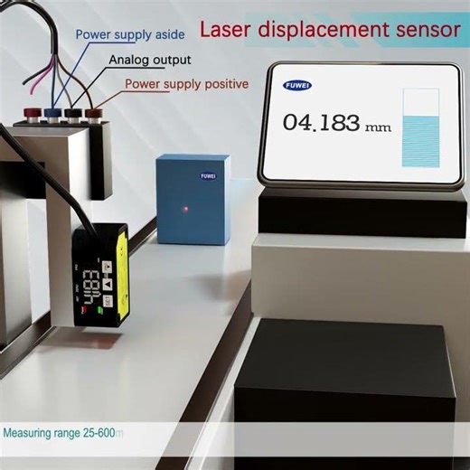 FUWEI FSD22-50N-UI High Precision Analog 4~20mA 0-5V Laser Displacement Range Sensor Square Shape