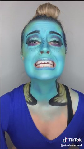 Maybe he only speaks whale 🐳 #tiktokpartner #halloweenmakeup #rocktober #disneymakeup #halloweenmakeuptutorial #foryou #fyp #findingnemocosplay #dory