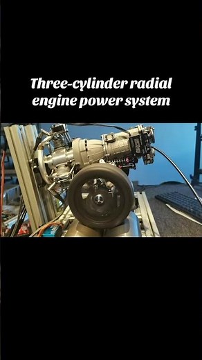 Three-cylinder radial engine!#diy #rccar #rc #model #engine #enginemodel #enginediy #transmission