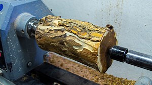 Extreme woodturning: Bug‑infested laburnum log to stunning hollow form