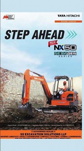 Tata Hitachi Introducing New NX 50, The Future of Excavation with Power, Performance & Reliability