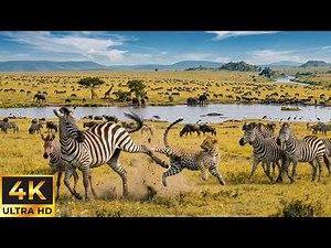 African Wildlife 4K: Amazing Wild Animal Scenes with Relaxing Piano Music & Real Sound in 4K Video