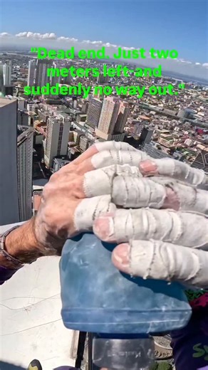 Alain Robert | Legendary Free Solo Climber on Instagram: "Stuck nearly at the top of the Gt tower in Philippines. Left with no other option i have had to down climb 218 meters until nearly exhaustion before I could surrender to the cops who where waiting for me at the bottom . what followed hasn't been nice as I spent 40h in custody in some very bad conditions. #climbing #freesolo #challenge #mindset #adventure #climbinginspiration"