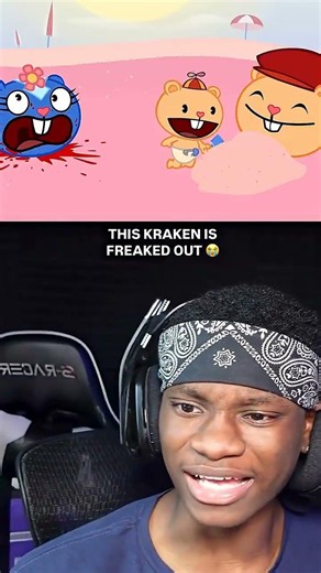 THIS KRAKEN IS FREAKED OUT 😭 #reaction #trending #shorts #happytreefriends