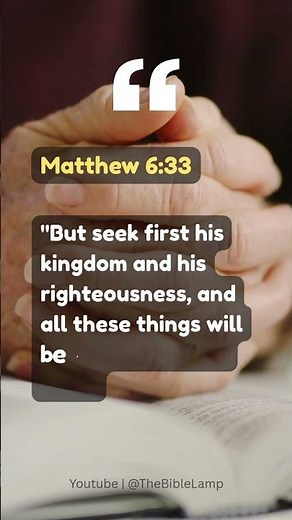 Seek First the Kingdom of God (Matthew 6:33)