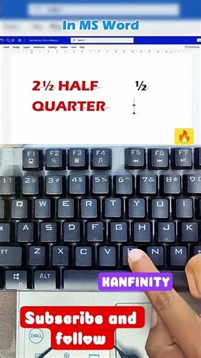🚀 MS Word Hidden Shortcut for Fraction Symbols (½, ¼)