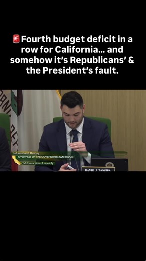 🚨 Californians CANNOT afford the Governor’s budget BS. While Governor Newsom is in Davos lecturing the world, California is in an economic mess. We have record state revenue driven by positive economic growth—yet for the first time in state history, California is facing its fourth consecutive budget deficit. That tells you everything. This is not a revenue problem. This is a spending problem. If we’re running deficits in good economic years, imagine how bad it will be in a downturn. Newsom’s bu