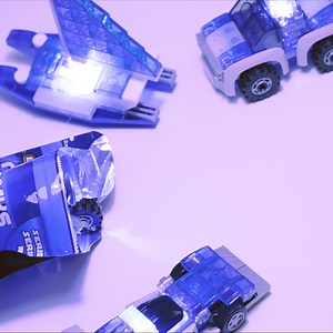 No need to feel blue with these rip-roaring MicroSparks Laser Pegs! 💙✨ | Laser Pegs